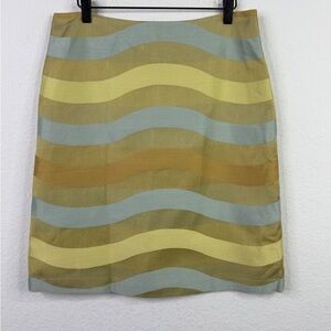 J. McLaughlin Multicolor Wavy Pencil Skirt